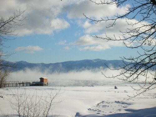 Frozen fog on Lake Tahoe (view from Tahoe City)